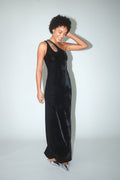 Velvet rhinestone maxi dress