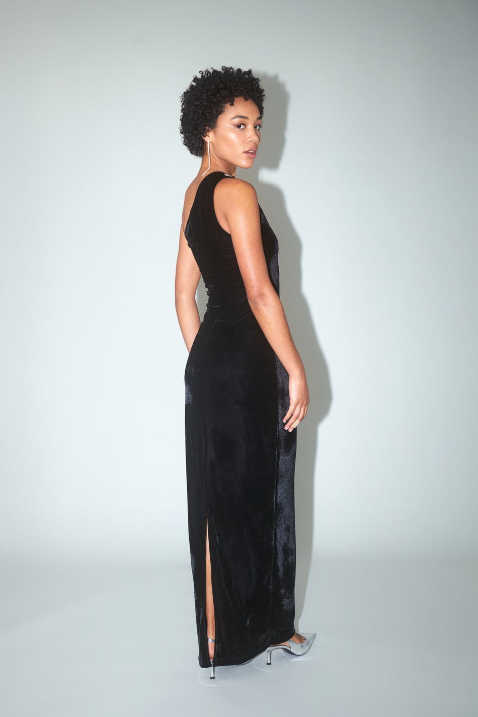 Velvet rhinestone maxi dress