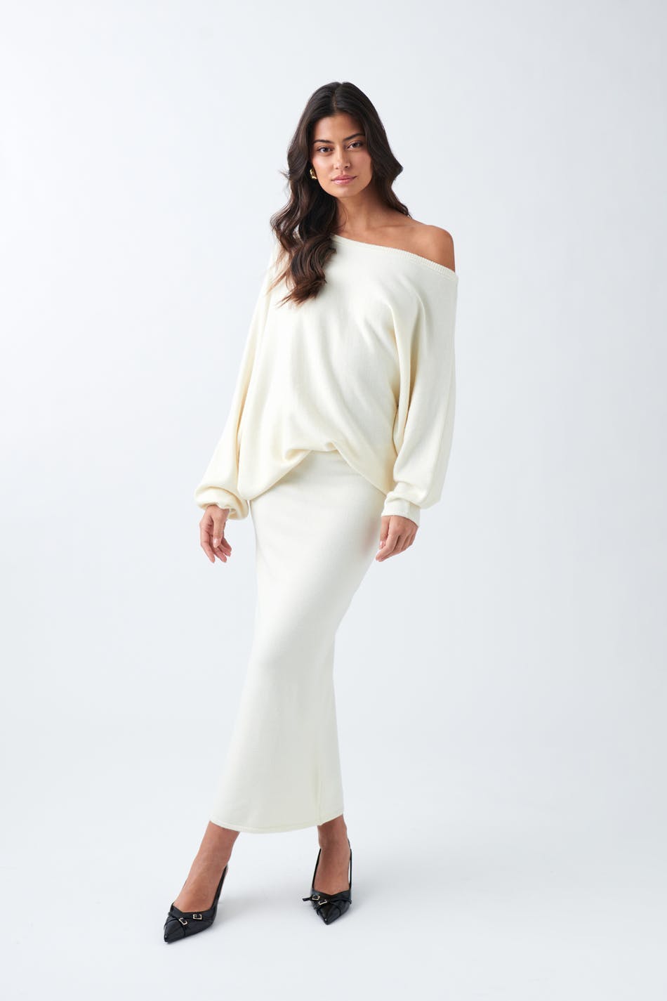 Low waist knit skirt