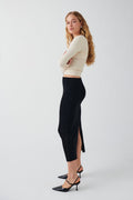 Low waist knit skirt
