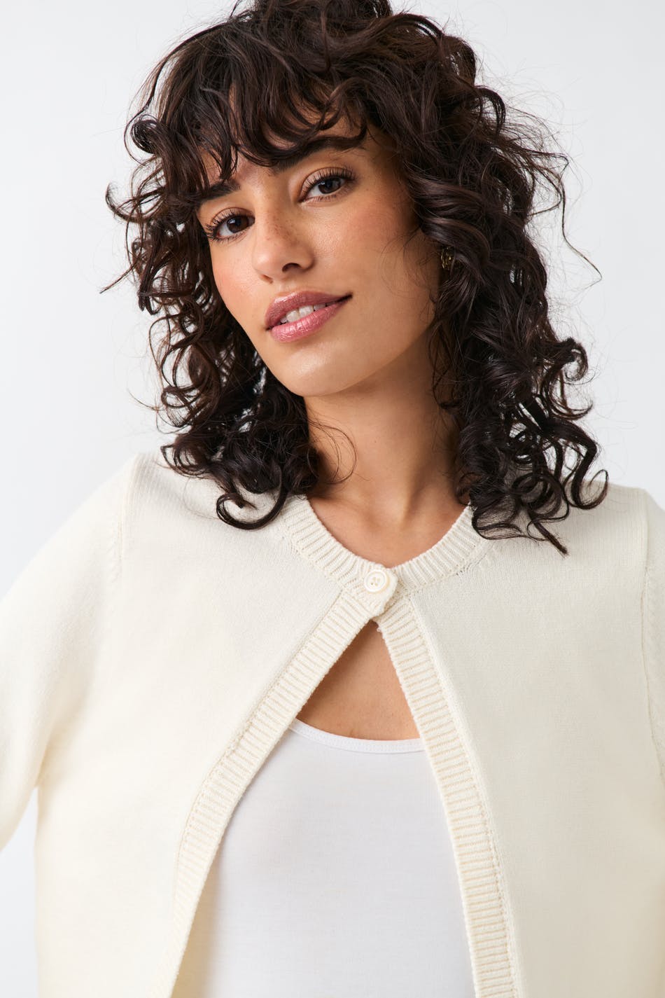 One button knit cardigan
