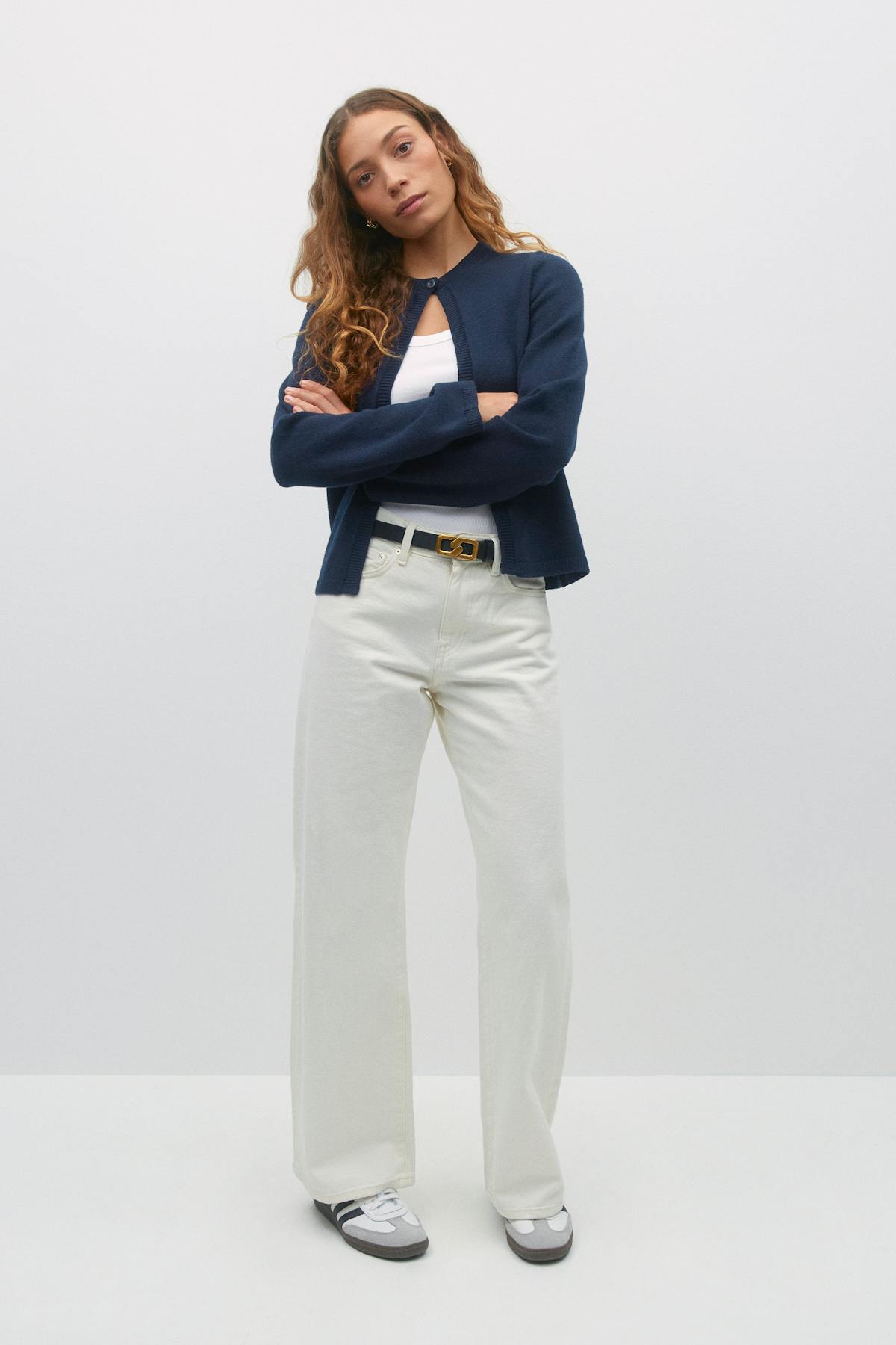 One button knit cardigan