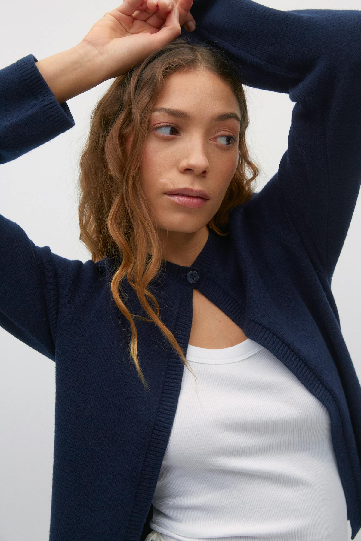 One button knit cardigan