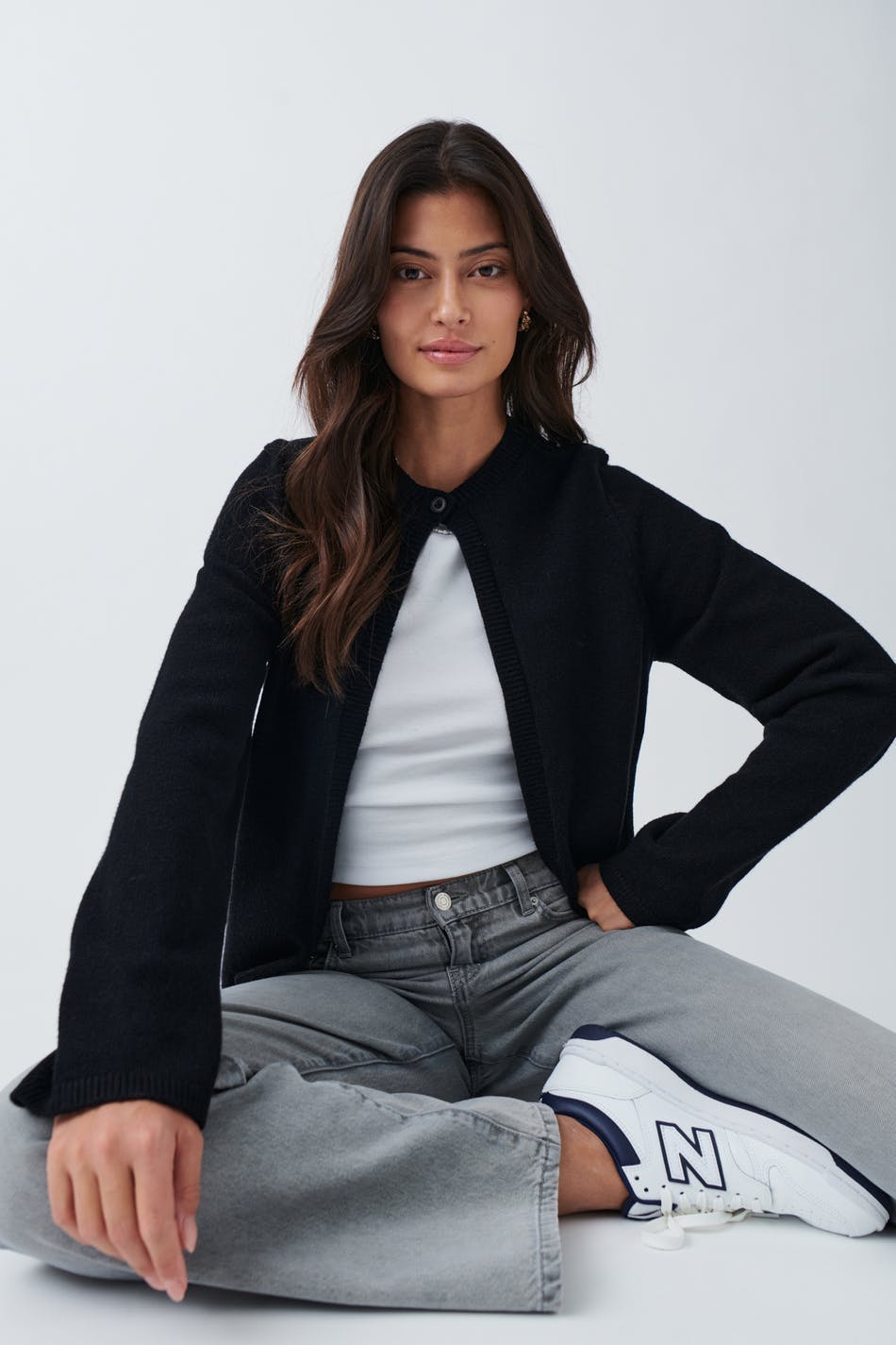 One button knit cardigan
