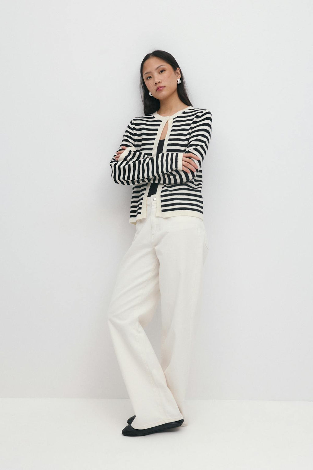 One button knit cardigan