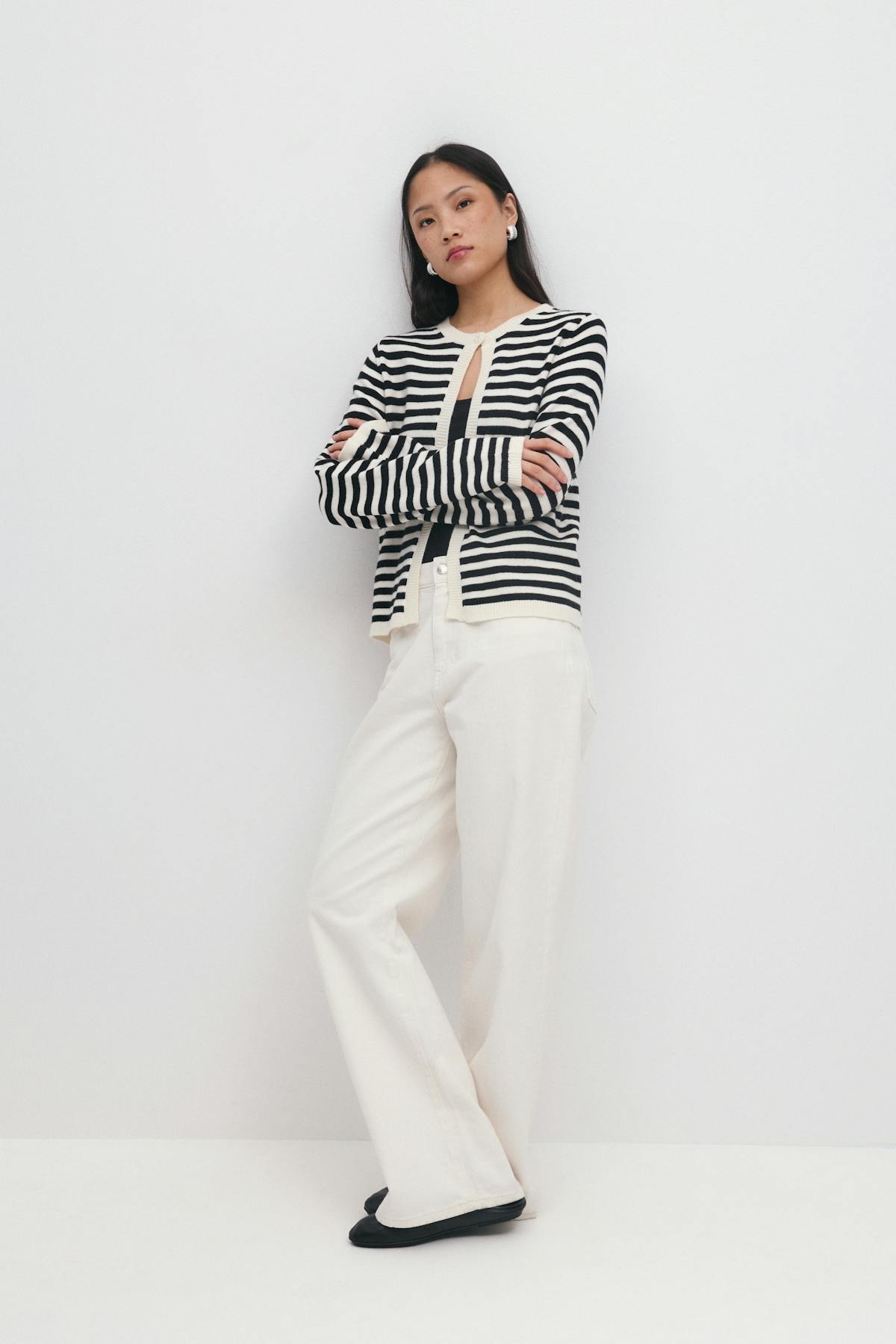 One button knit cardigan