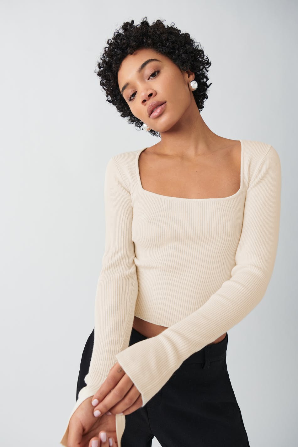 knitted squareneck top