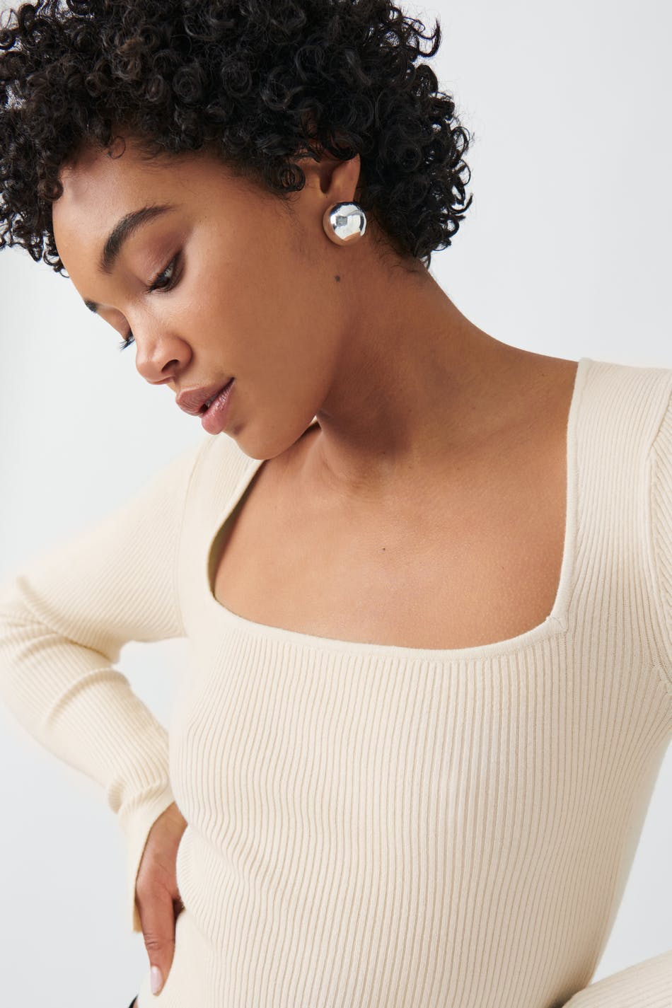 knitted squareneck top