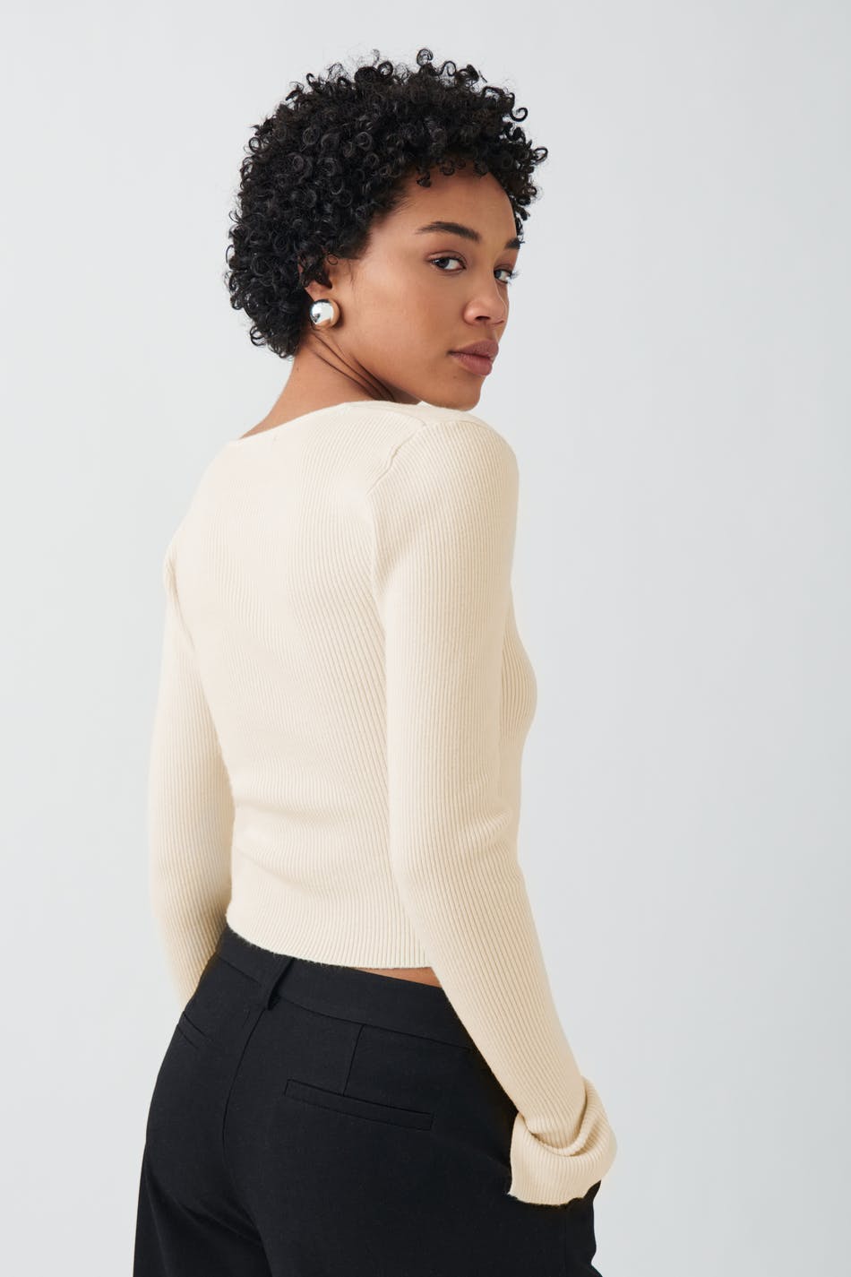knitted squareneck top
