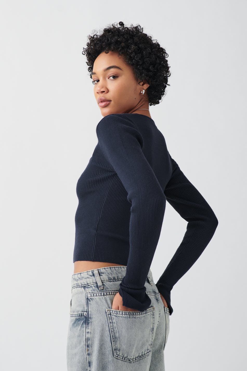 knitted squareneck top
