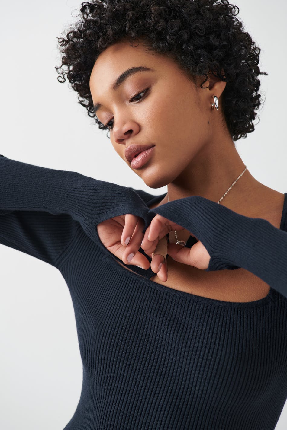 knitted squareneck top