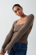 knitted squareneck top