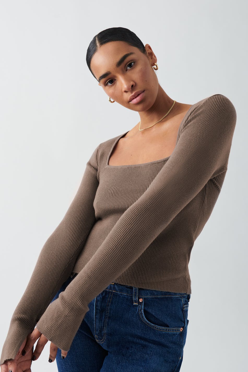 knitted squareneck top