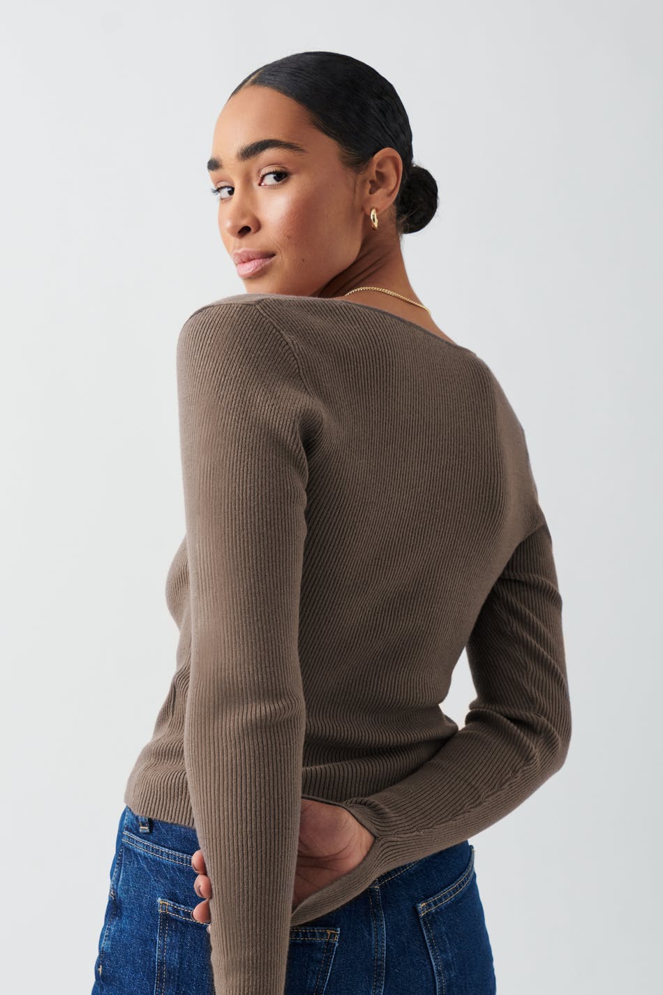 knitted squareneck top