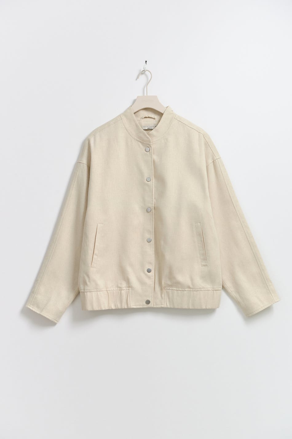Linen blend bomber jacket