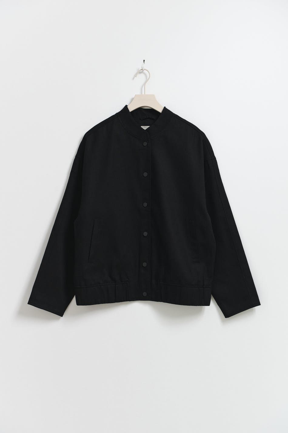 Linen blend bomber jacket
