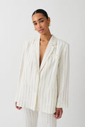 Texture linen blend blazer