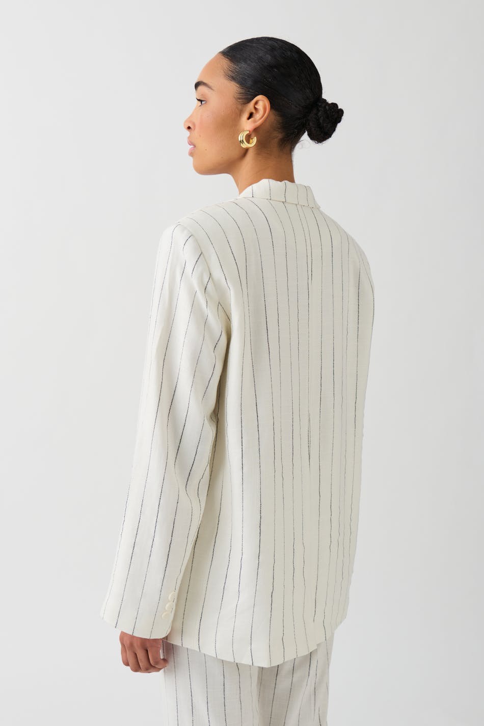 Texture linen blend blazer