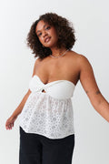 Twisted anglaise top