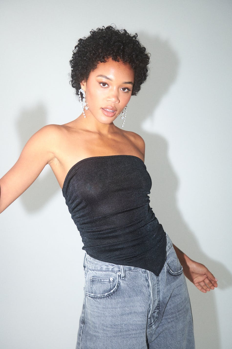 Asymmetric tube top