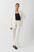 Texture linen blend trousers