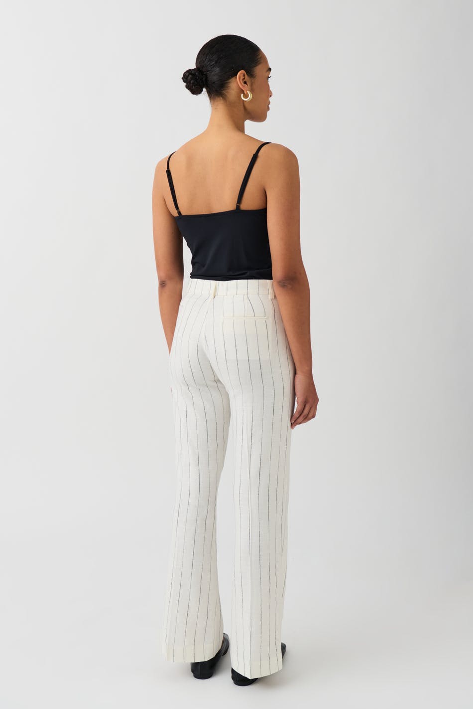 Texture linen blend trousers