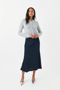Satin midi skirt