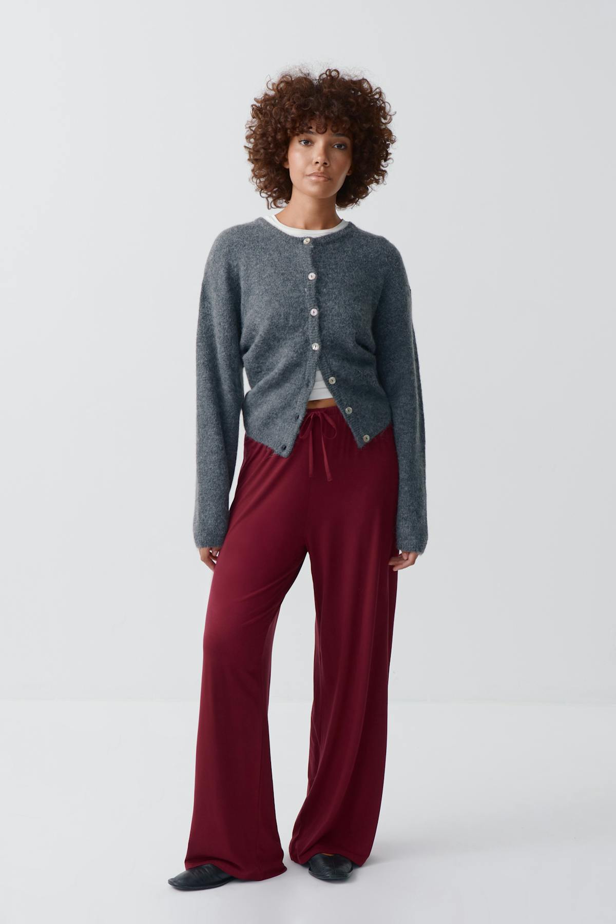 drawstring wide trousers