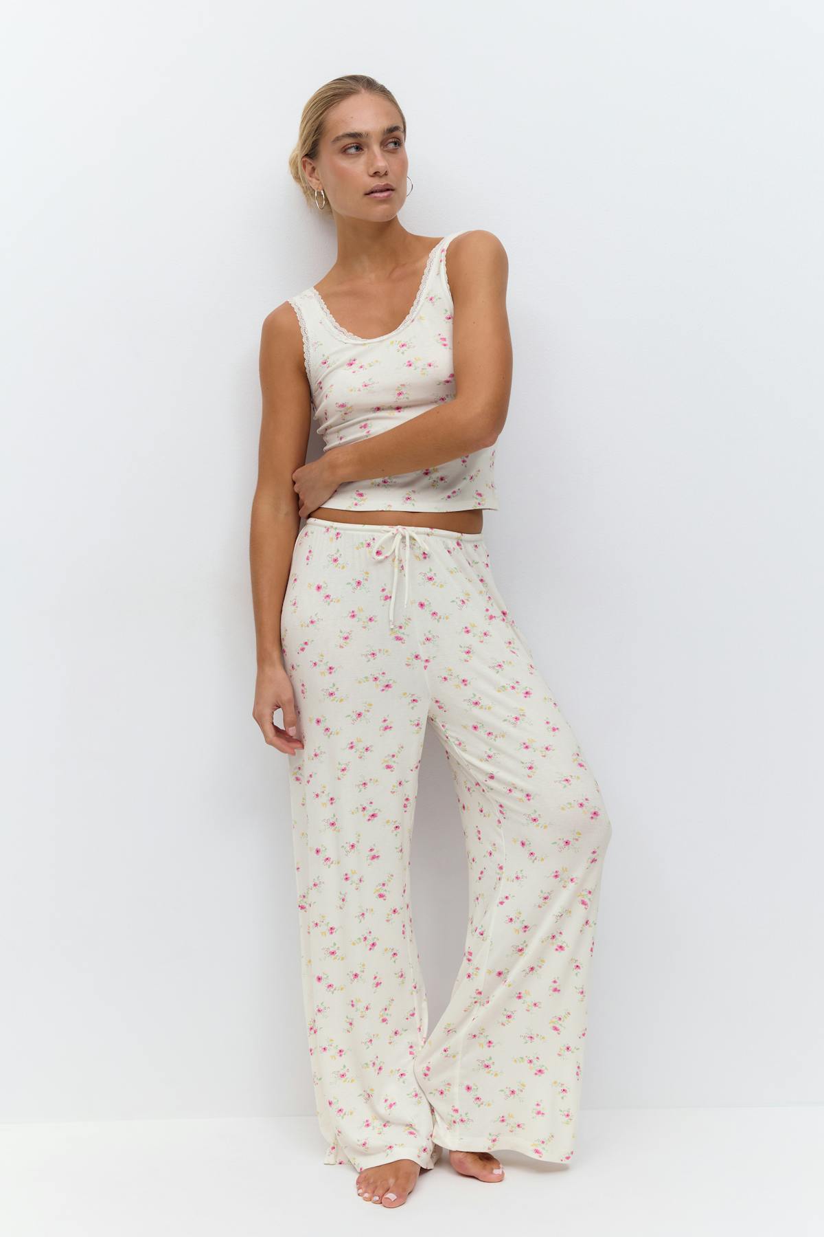 drawstring wide trousers