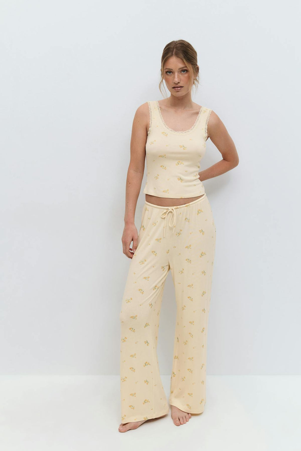 drawstring wide trousers