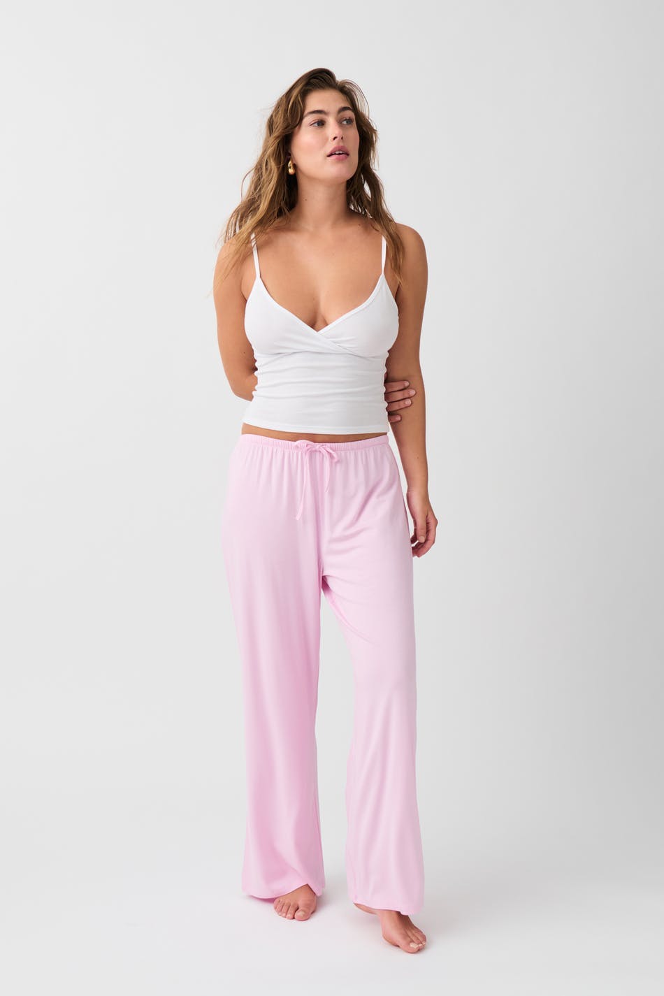 drawstring wide trousers