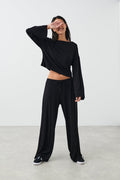 drawstring wide trousers