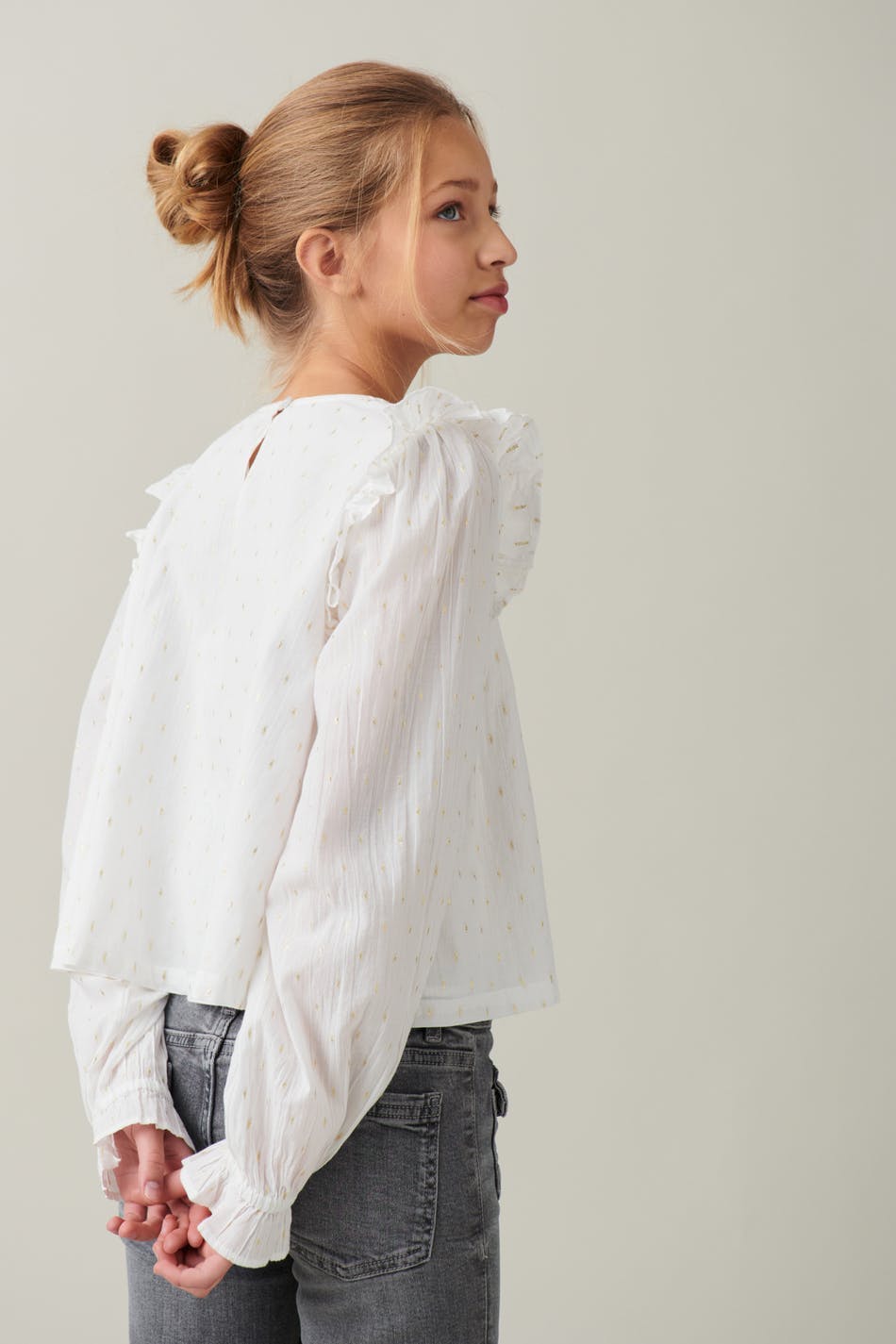 Y double frill blouse