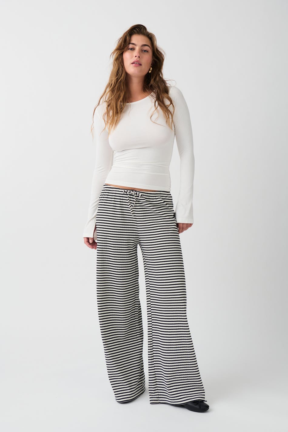 Striped soft trousers