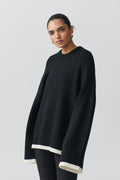 Contrast knit sweater