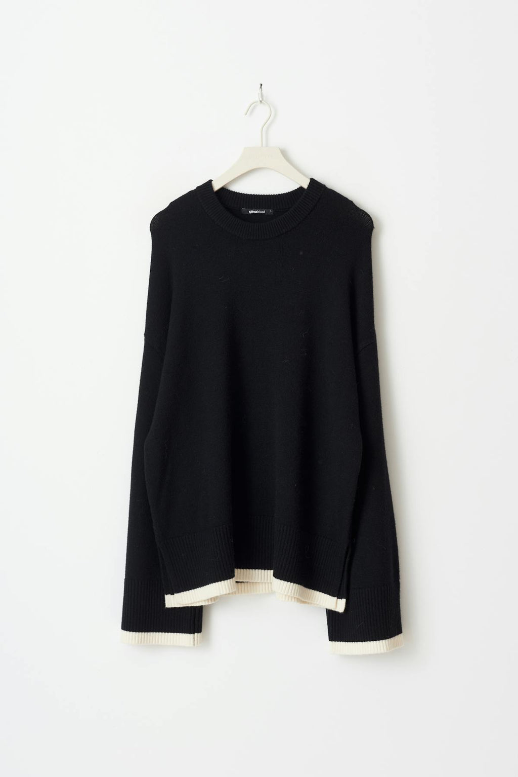 Contrast knit sweater