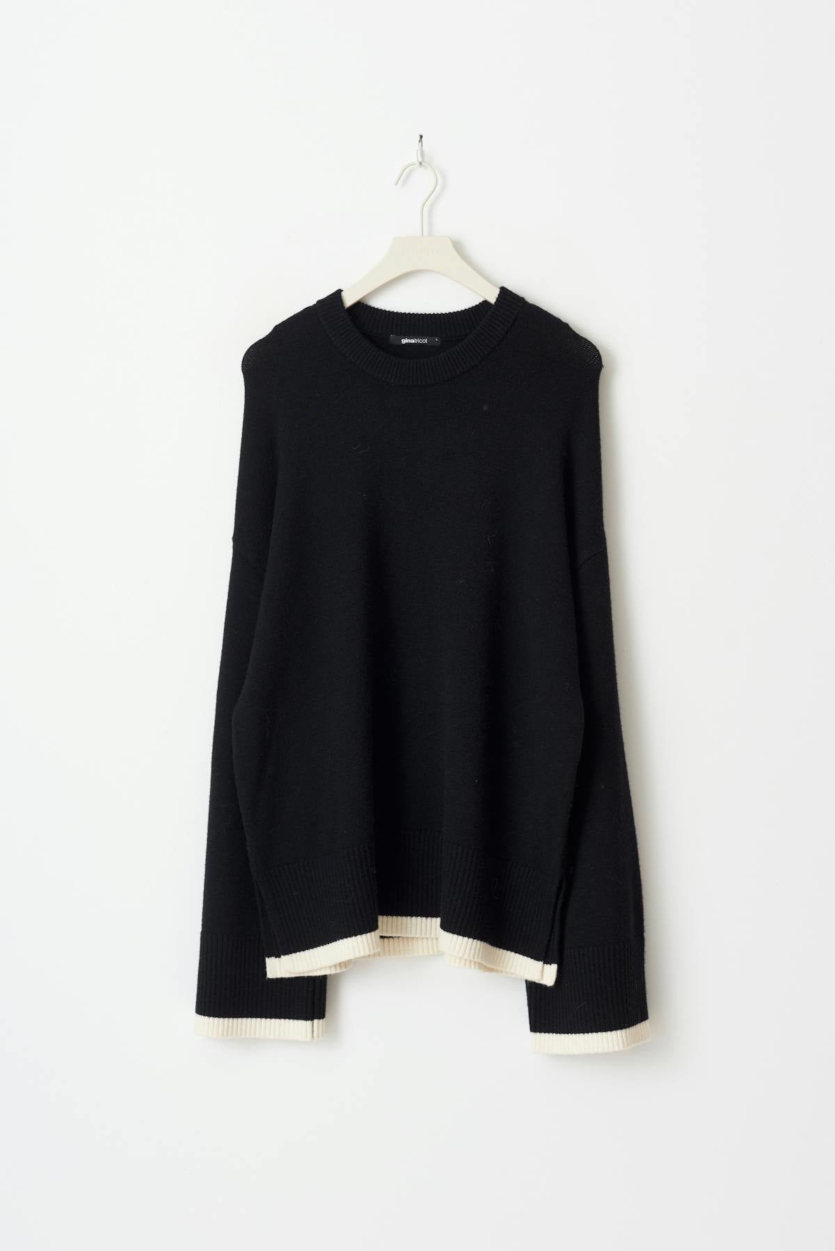 Contrast knit sweater