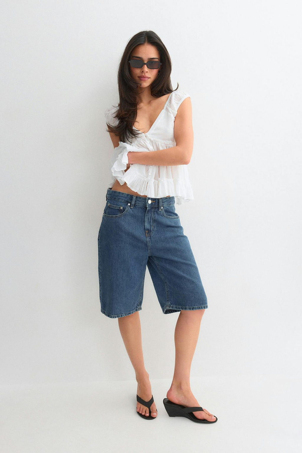 Baggy denim shorts