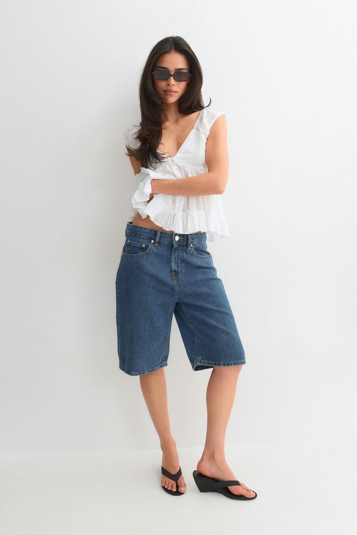 Baggy denim shorts