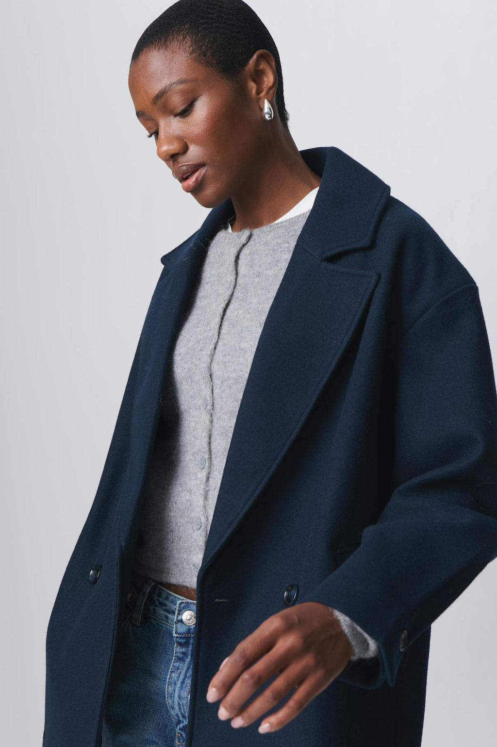 short double breasted coat