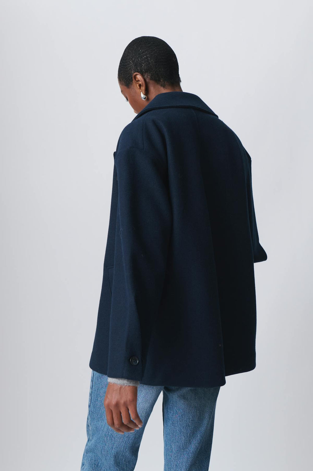 short double breasted coat