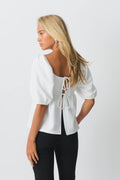 Puff sleeve jersey top