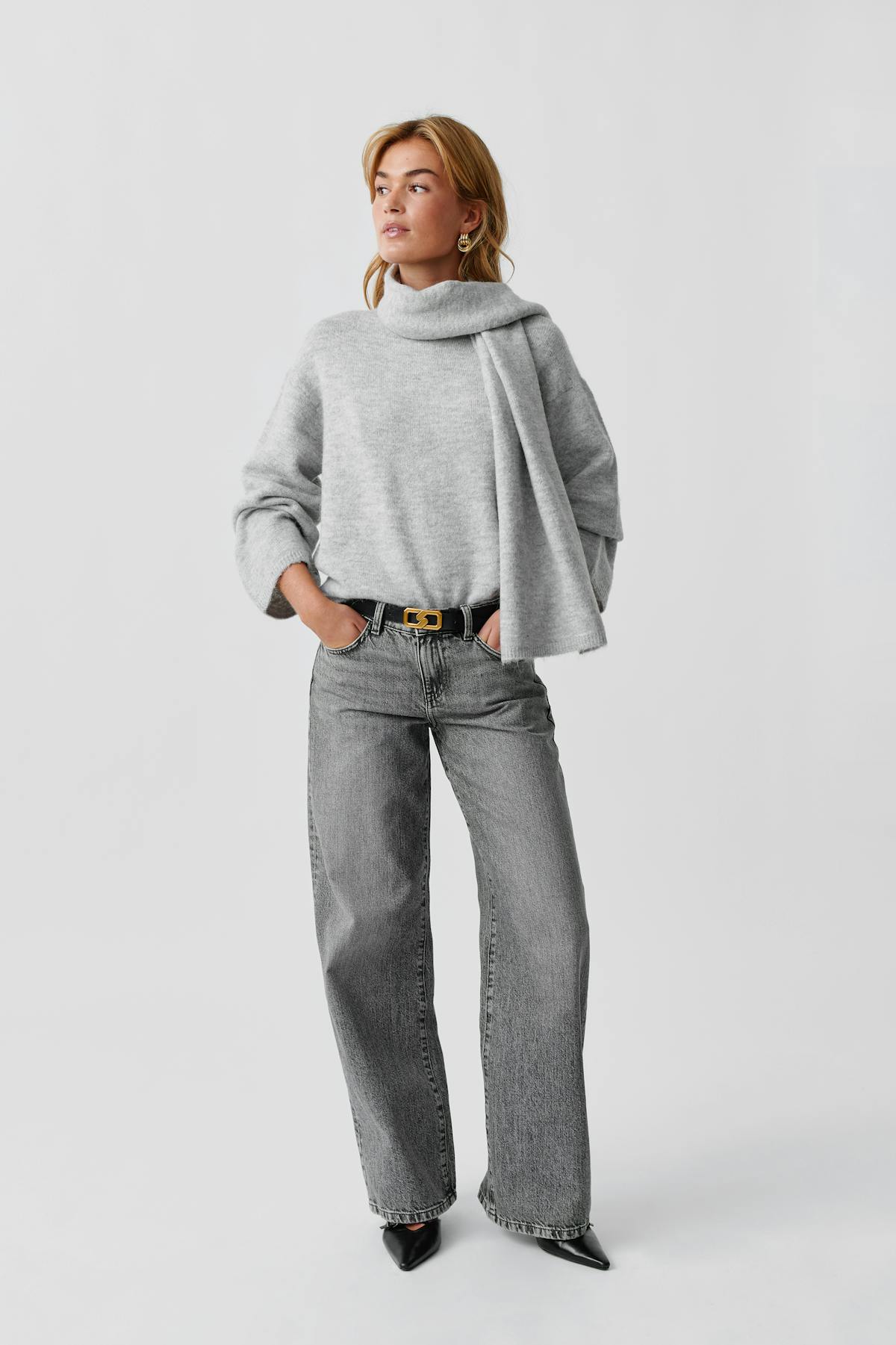 knitted scarf sweater