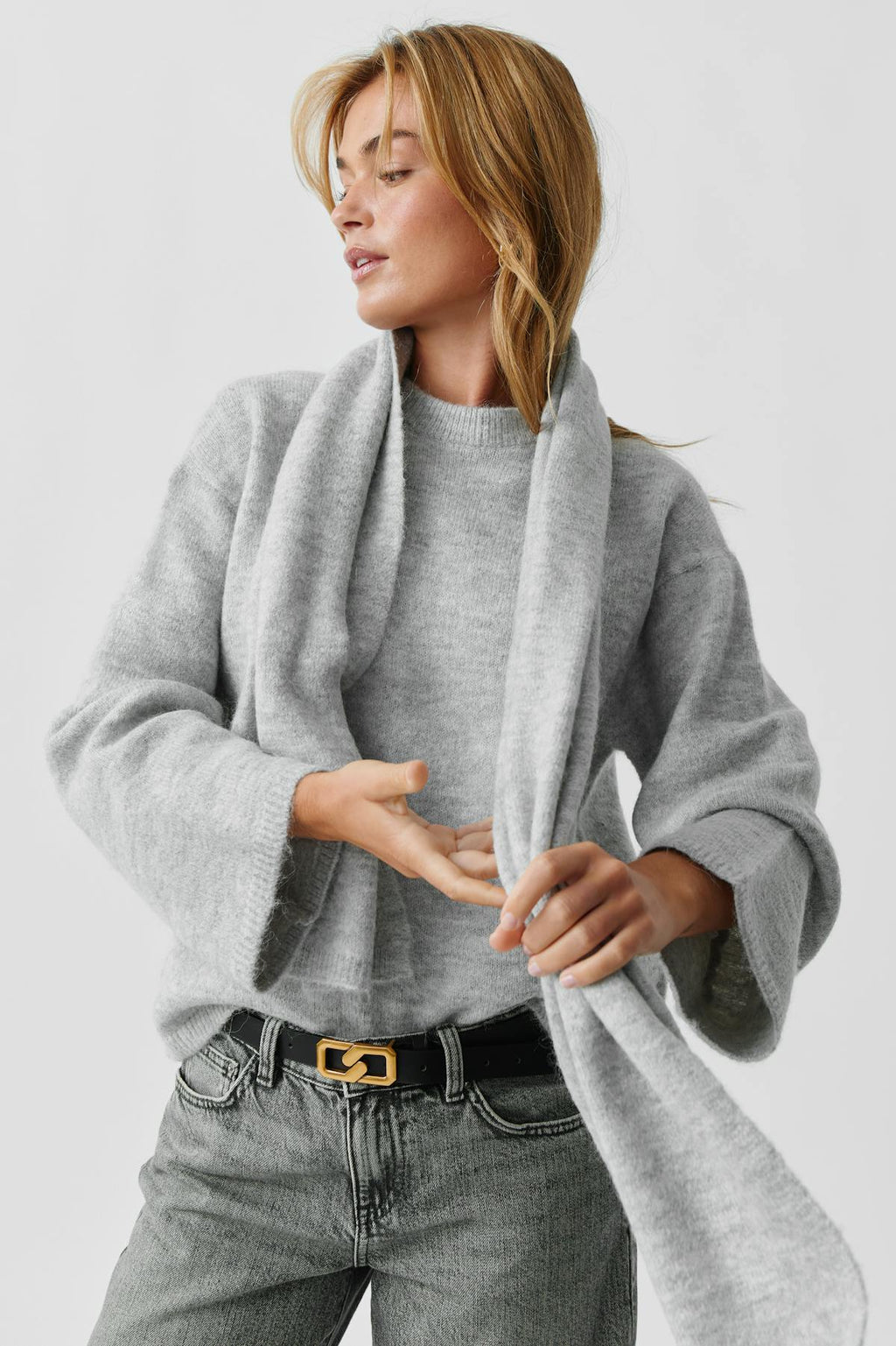 knitted scarf sweater