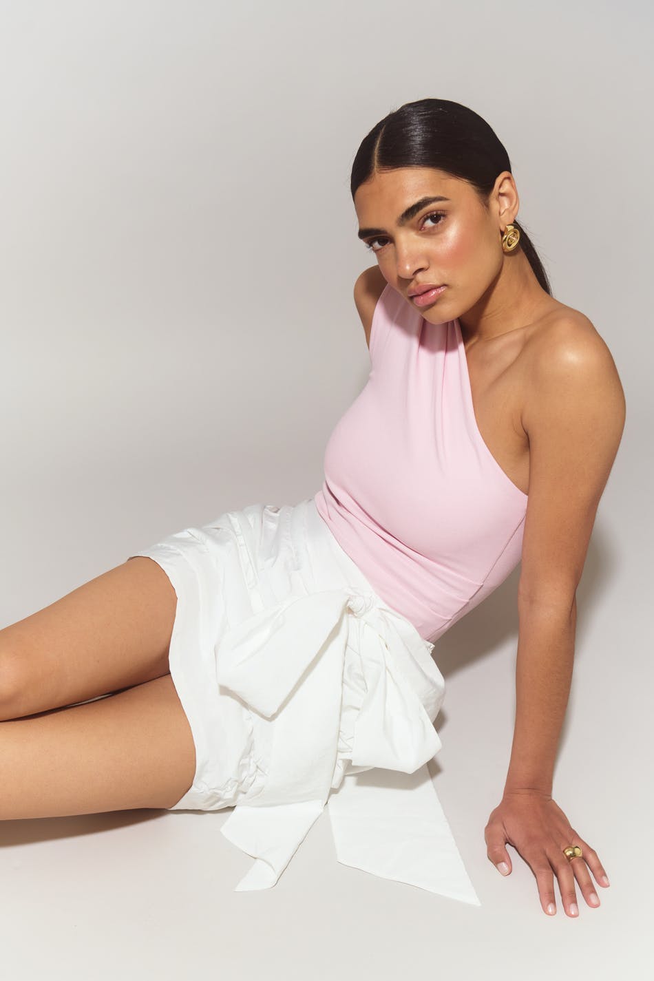 Big bow mini skirt