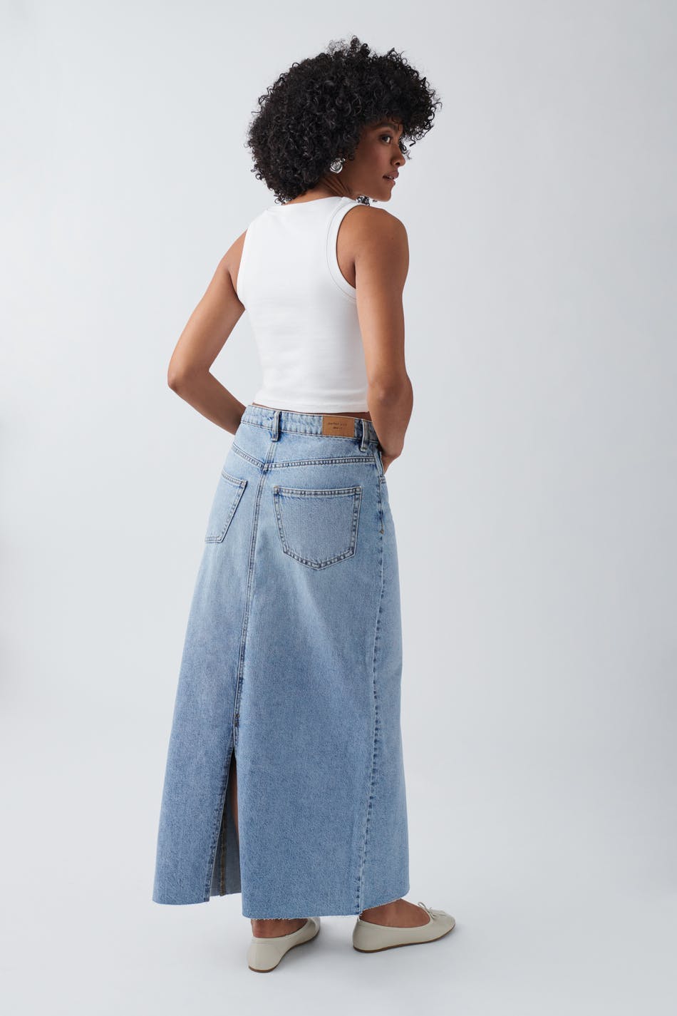 Vintage long denim skirt