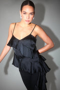 Frill satin singlet