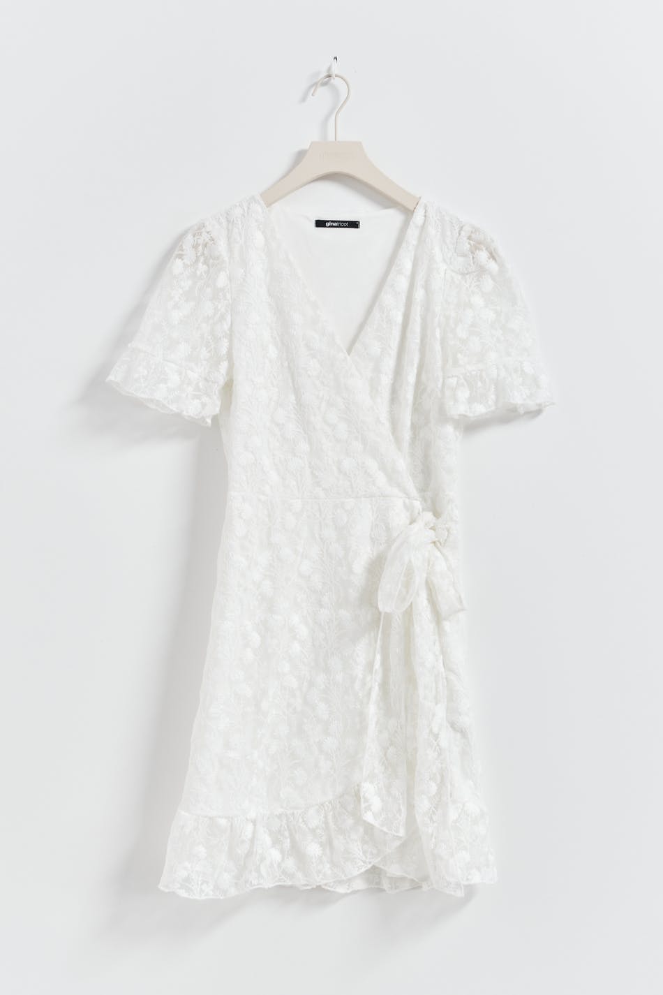Lace wrap mini dress