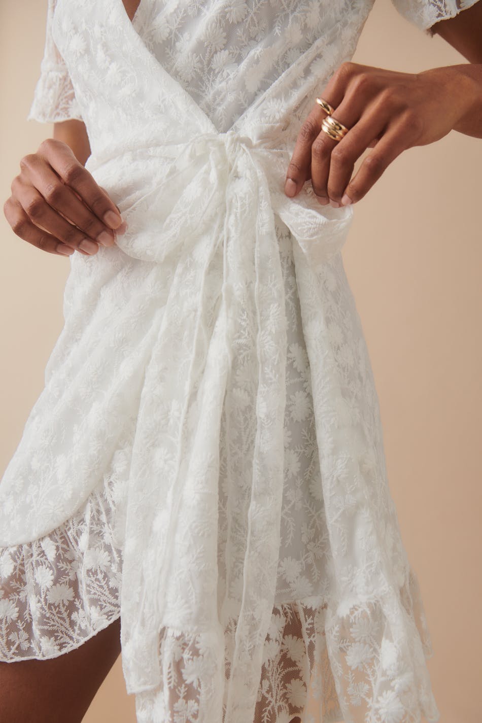 Lace wrap mini dress