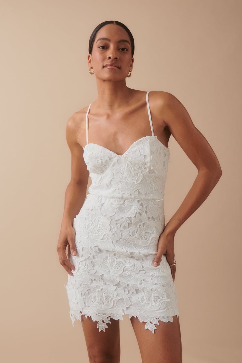 Bloom 3d lace mini dress